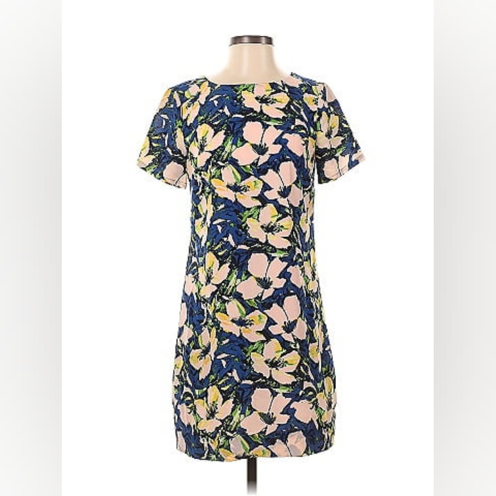 J.Crew Floral A-Line Dress Women’s 0P Petite Lightweight Spring